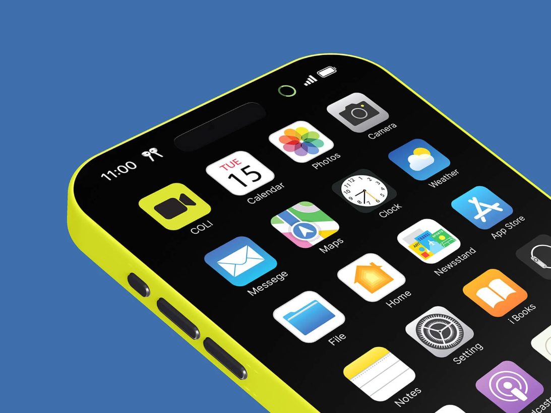A phone home screen showing app icons
