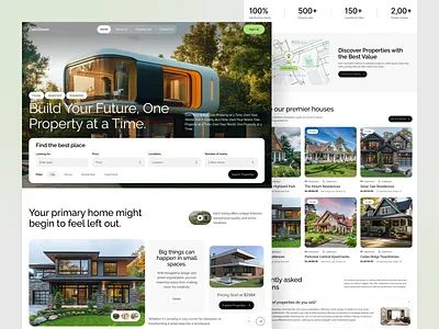 A property website with its search and listing pages